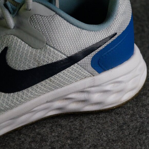 Nike Revolution 6 Extra Wide Pure Platinum Thunder Blue Men’s Size 9 Pre-Owned - Picture 11 of 16